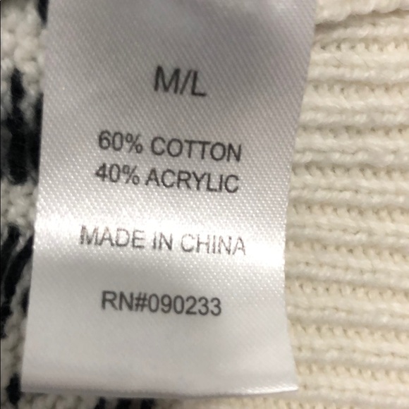 Women’s Black and Cream Printed Cardigan, Size M/L - Picture 5 of 5